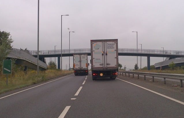 Lorry overtakes