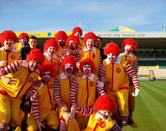 Norwich City clowns