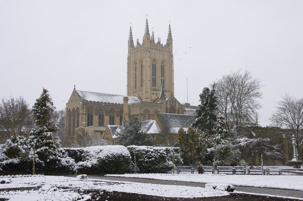 Snow in Bury St Edmunds, Suffolk