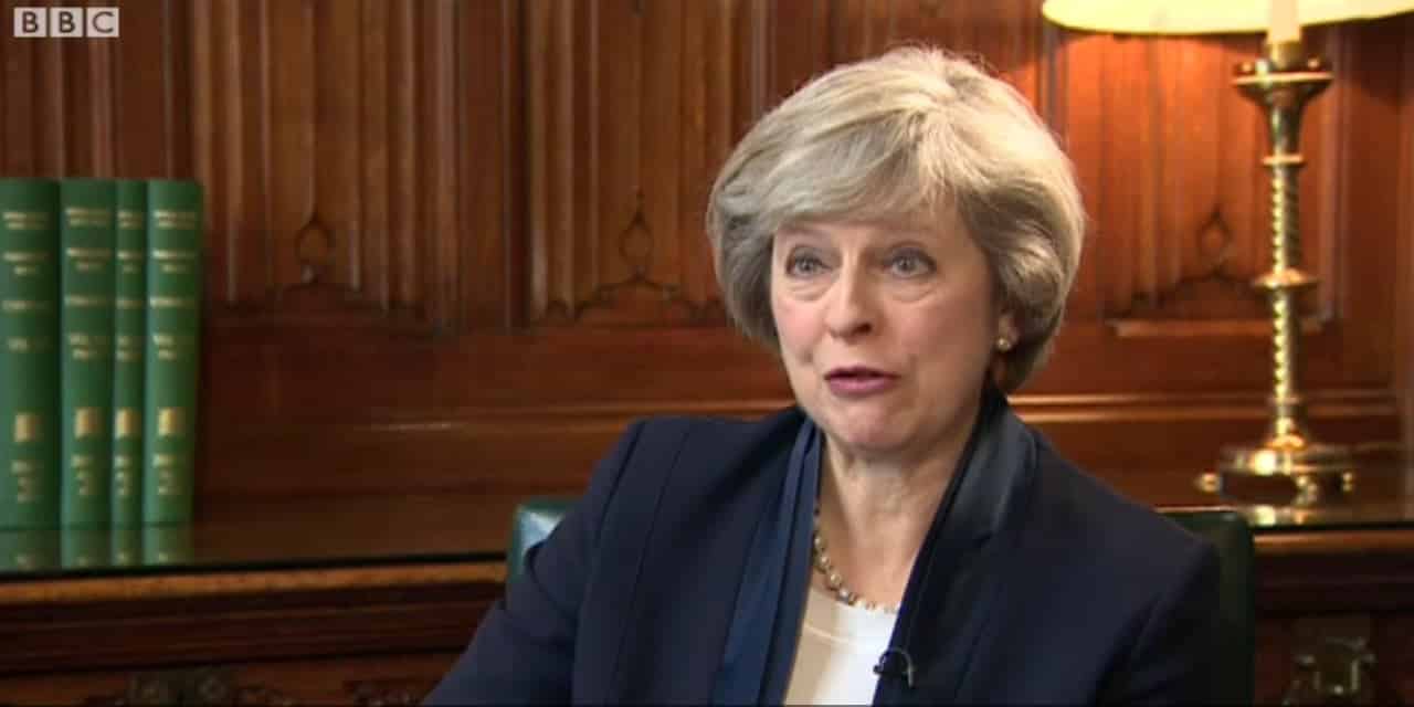Theresa May speaks at Latitude
