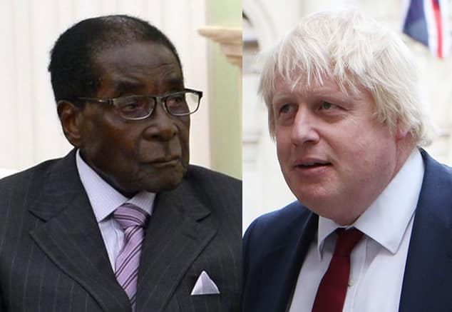 Boris Johnson and Robert Mugabe