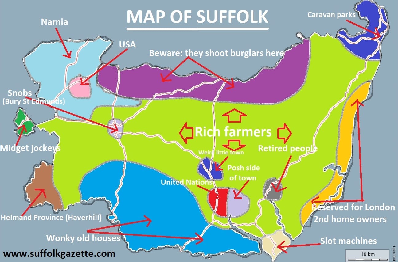 map of suffolk