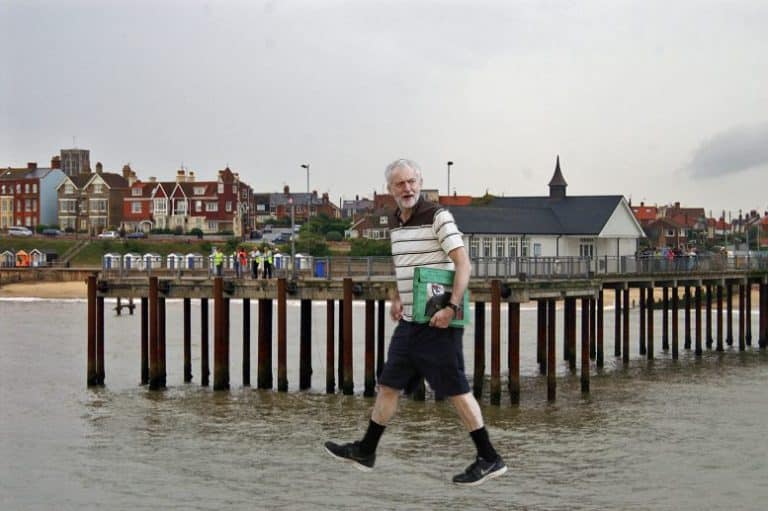 Corbyn walks on water at Southwold