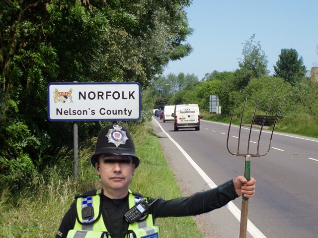 Norfolk Police pitchforks