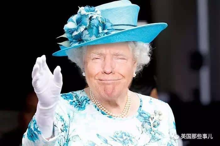 Donald Trump disguised as The Queen