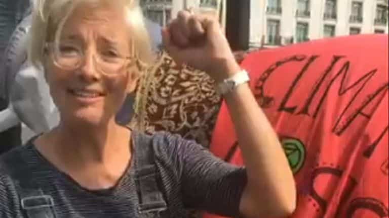 Spastic climate protesters call off Heathrow demo so Emma Thompson can fly back to LA Emma-thompson-climate-change