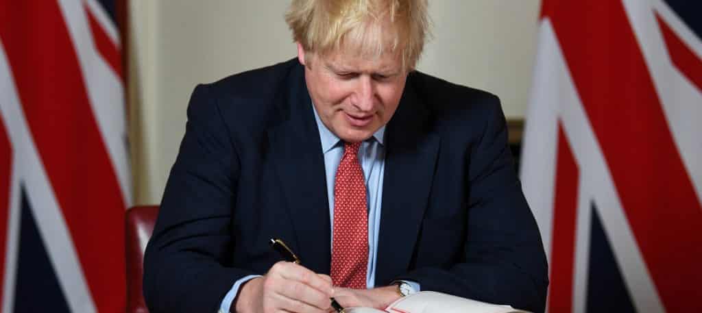 Boris Johnson pen runs out as he signs £350m cheque to the NHS