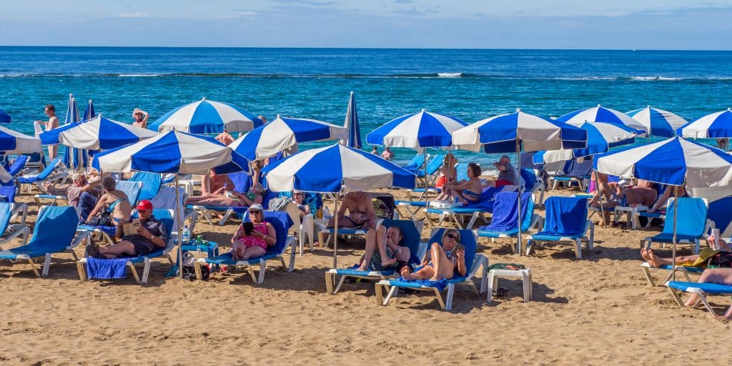 German holidaymakers enjoying all the sunbeds
