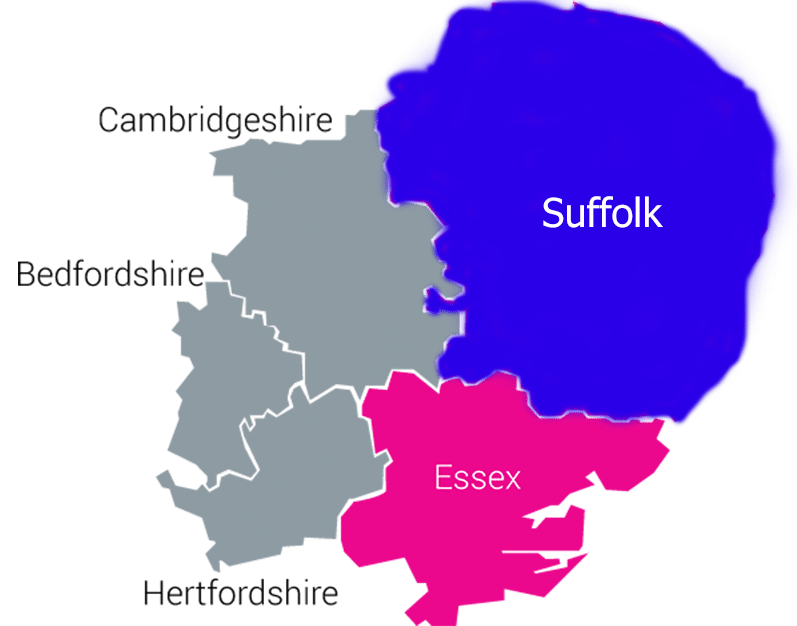 New county of Suffolk in the UK