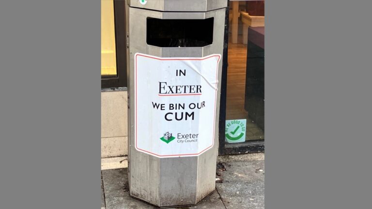 Sexy Exeter’s sidewalk ’Sin Bins’ cum between locals