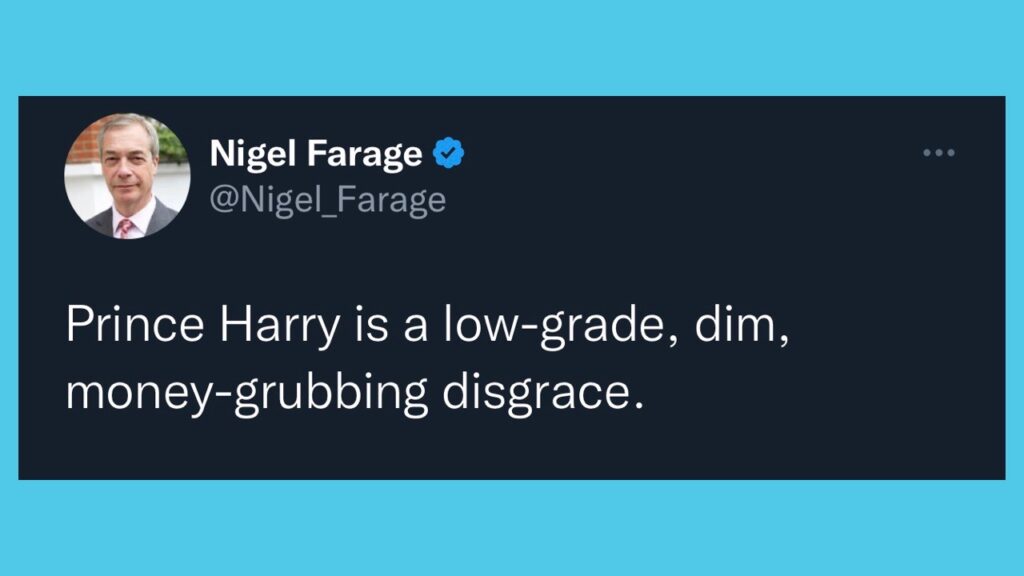 ‘Pot’ Farage calls ‘Kettle’ Harry ‘Black’