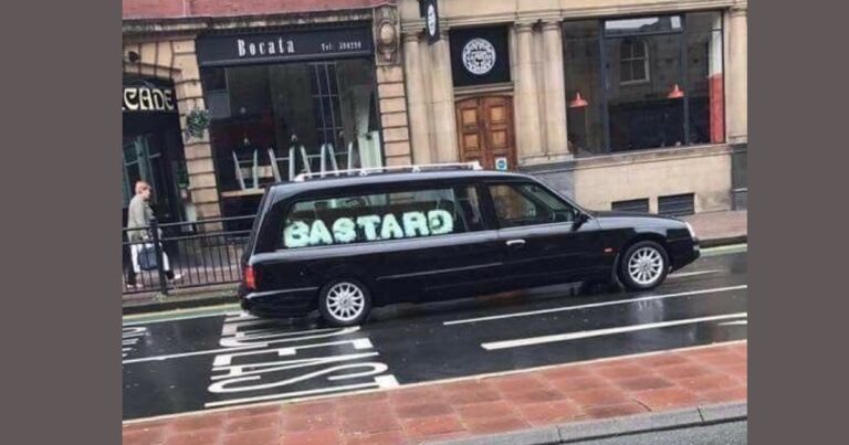 Dad’s dead, Bastard – thank God!
