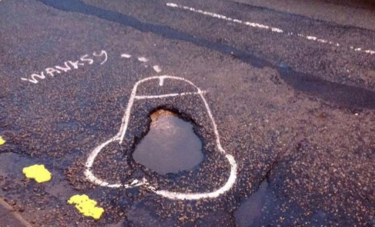 Pothole art avenger ‘Wanksy’ targets Suffolk streets