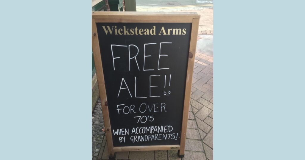 Pub offers free ale to OAP’s