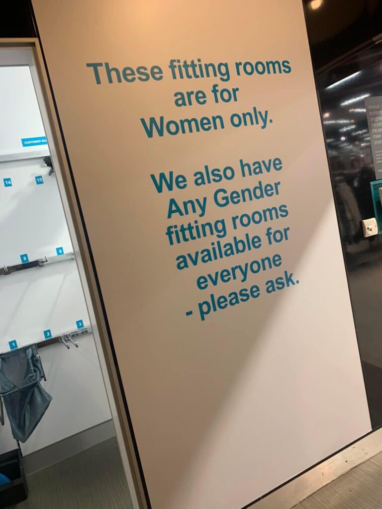 Primark fitting room gender exclusion confusion