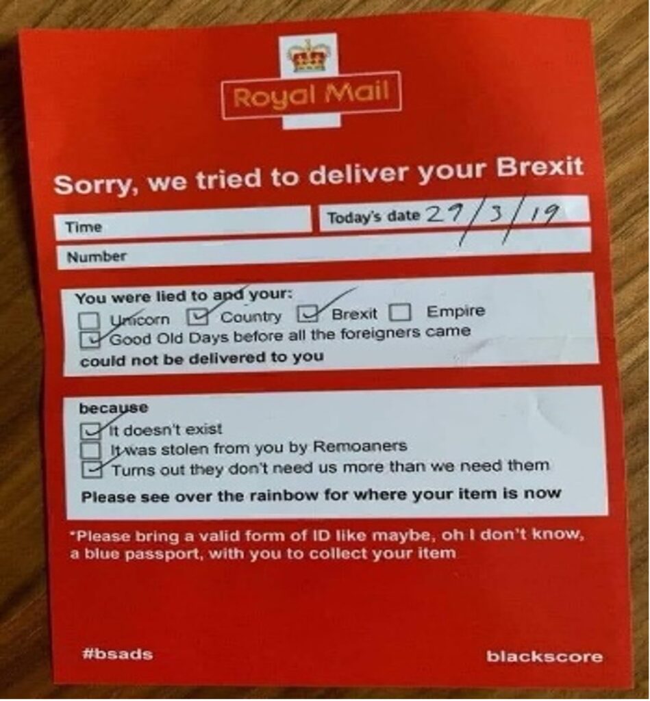 Latvian Postie delivers Brexit rebuke to Suffolk Gammons