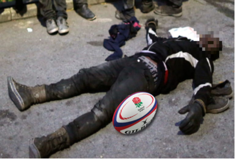 Try that again! Fake asylum seeker tackled by Rugby Star