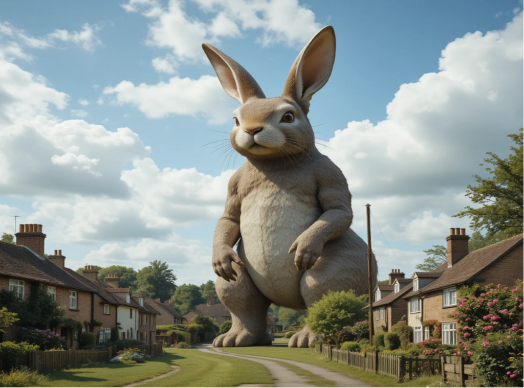 300ft Rabbit Roams Suffolk Countryside
