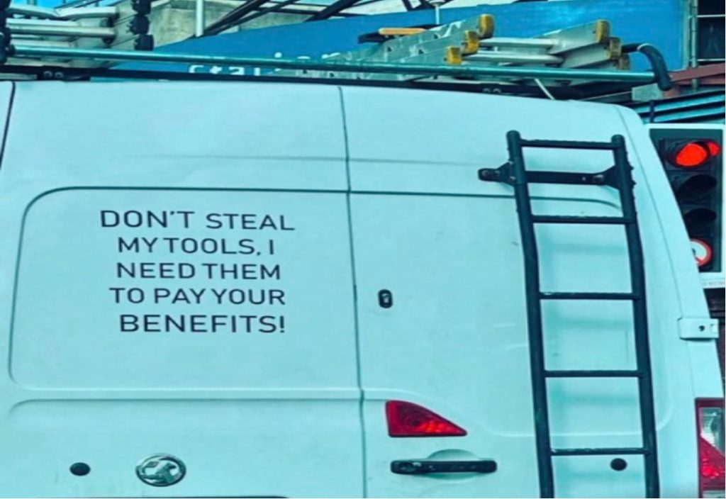 Frosty white van man doesn’t feel the benefit