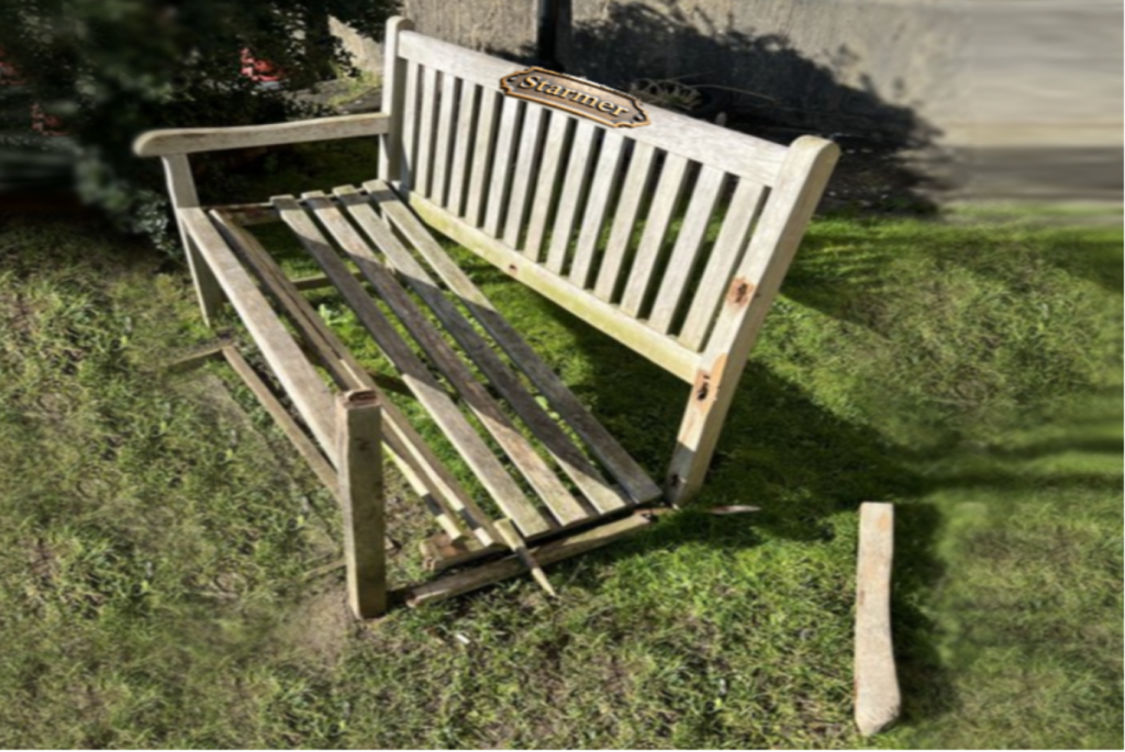 Broken "Starmer" bench becomes ultimate metaphor for PM’s demise