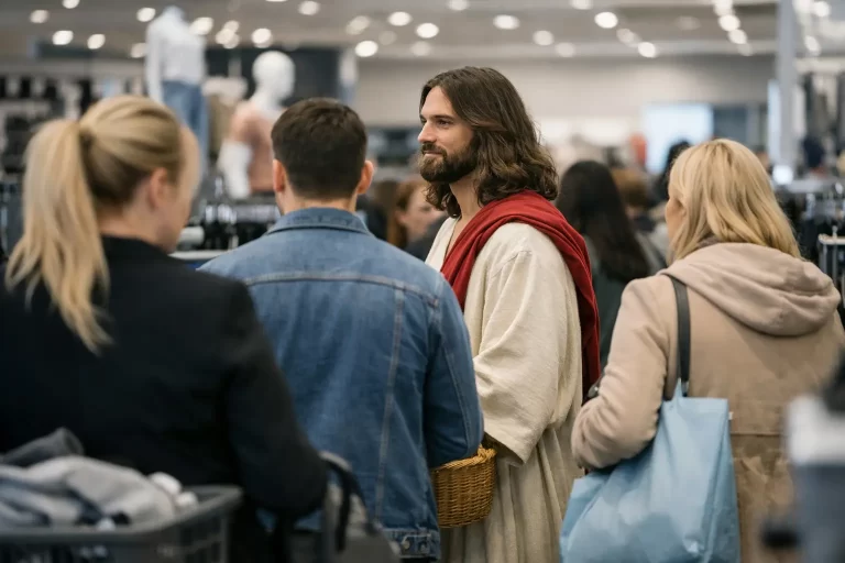 Jesus Spotted Queueing in Bury Primark