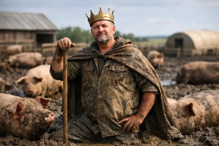 Pig Farmer Declares Himself Lord of Mud