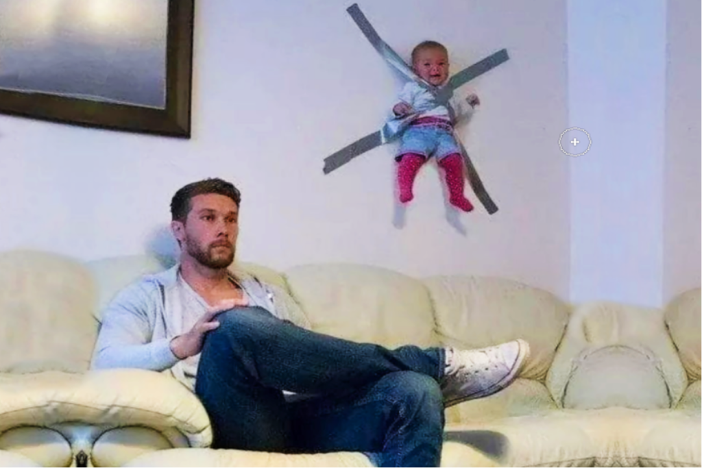 Father Defends Duct-Tape Childcare System After Online Backlash