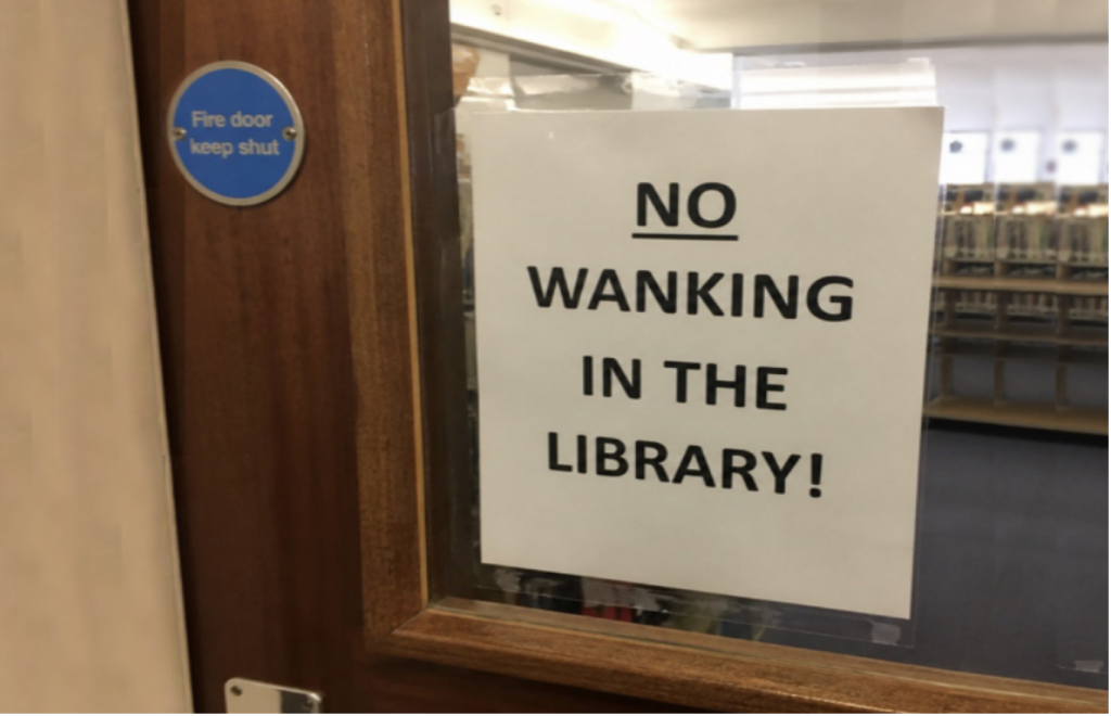 Suffolk Library Implements Unique Warning Sign